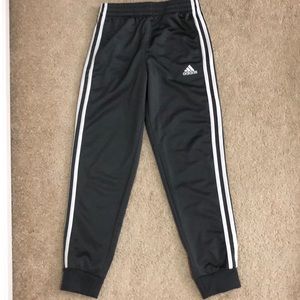 Adidas gray and white long pants size kids 10/12